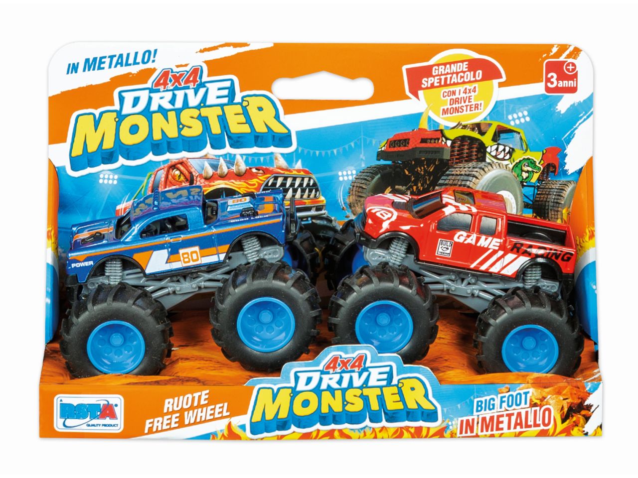 Set 2 pezzi die cast 4x4 drive monster