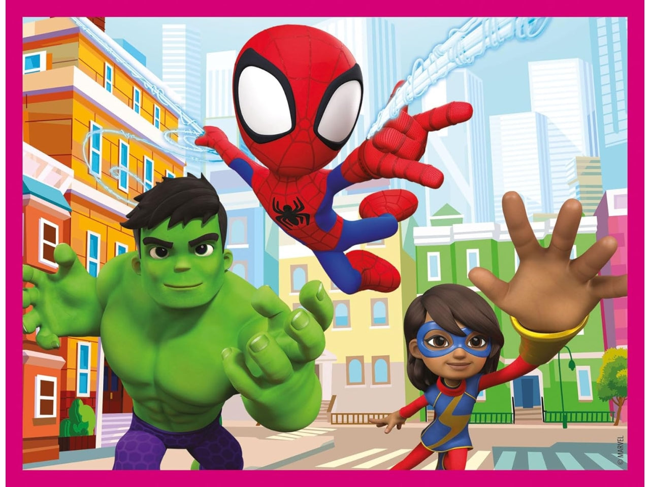 Puzzle 12 cubi Marvel Spidey And His Amazing Friends in cartone, 12x8 cm, 3+ anni, Made in Italy - Clementoni