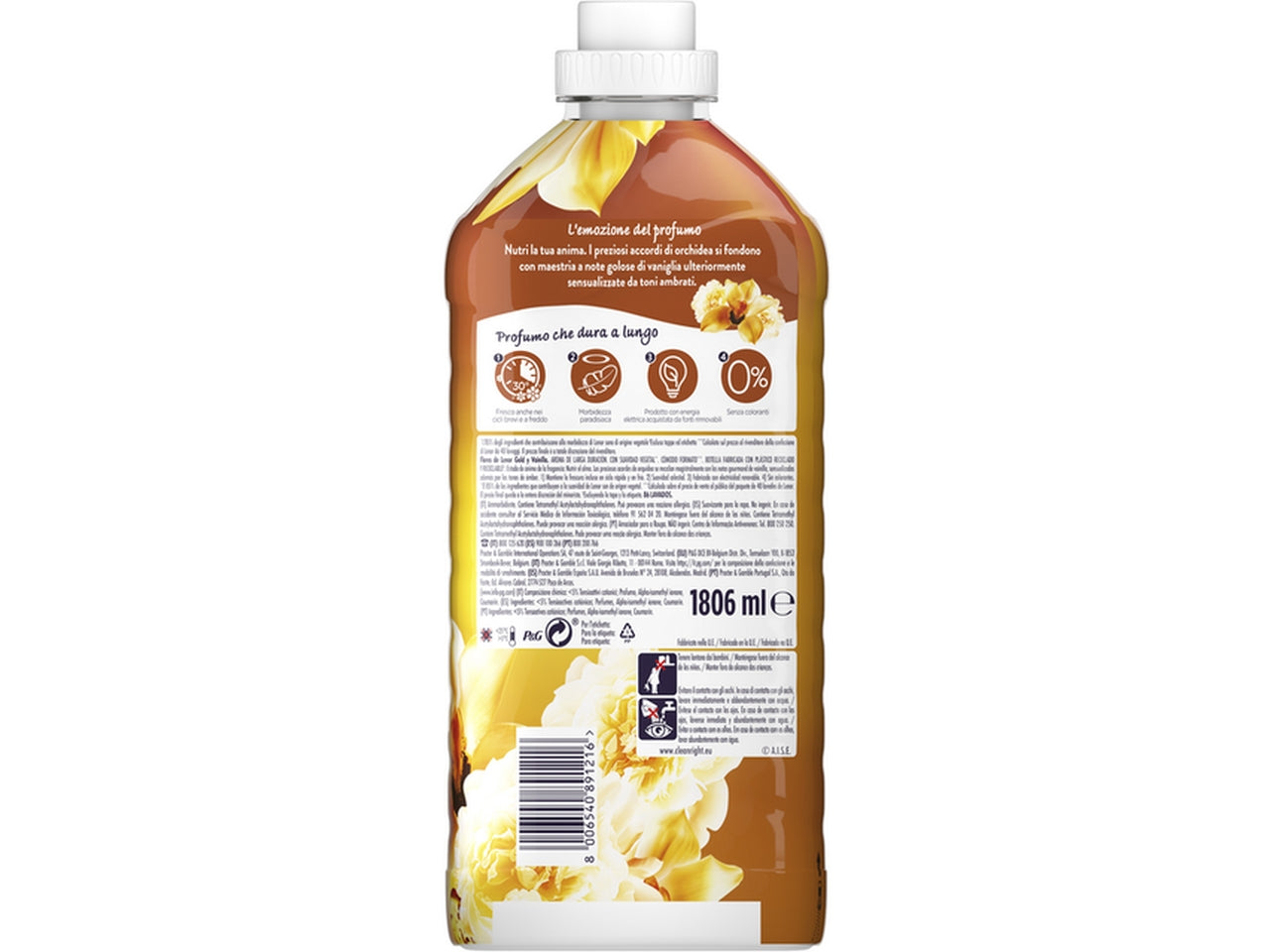Lenor ammorbidente concentrato da 1806ml 86 lavaggi profumazione oro e fiori di vaniglia $