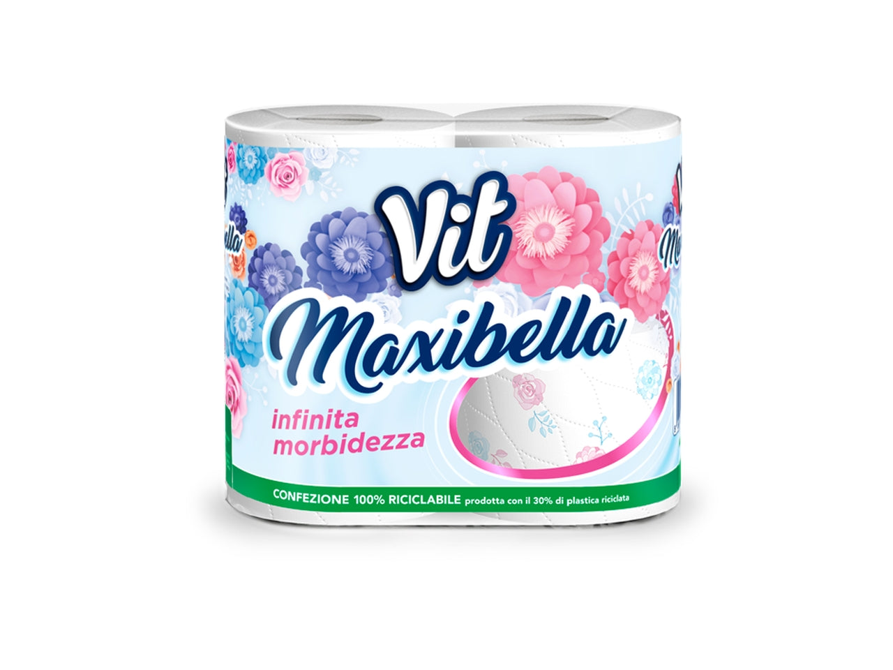 Vit Carta igienica 4 rotoli mxibella stampata 2 veli pura cellulosa venus fiore$
