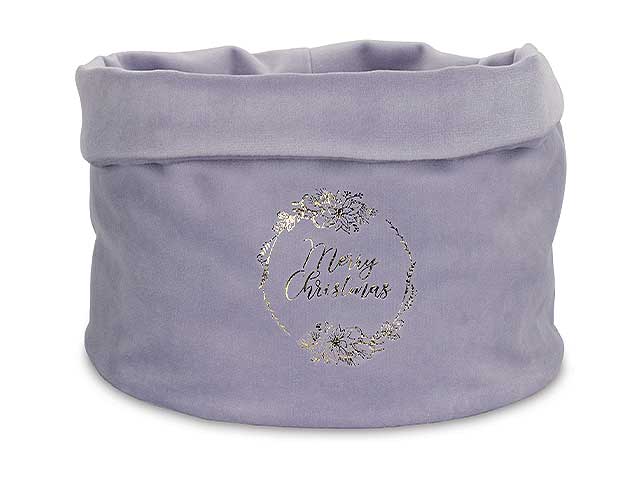 Cestino vell.lilla scritta oro 20535m