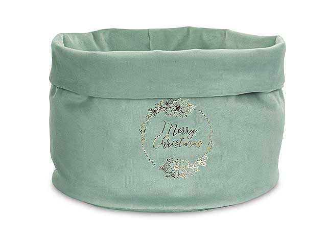 Cestino vell.salvia scritta oro 20540m