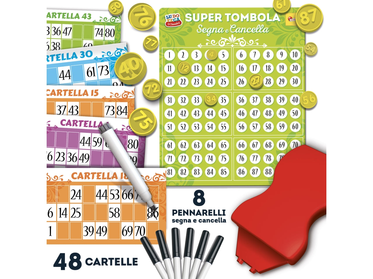 Ludoteca super tombola segna e cancella 48 cartelle