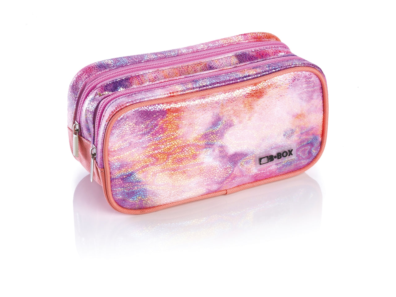 Astuccio portapenne grande assortiti in plastica 2 zip 22x10x10 cm - B Box