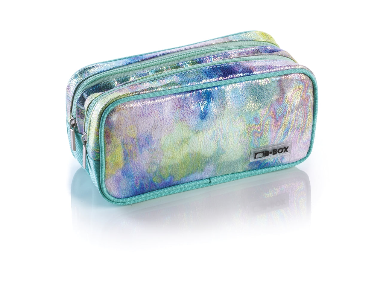 Astuccio portapenne grande assortiti in plastica 2 zip 22x10x10 cm - B Box