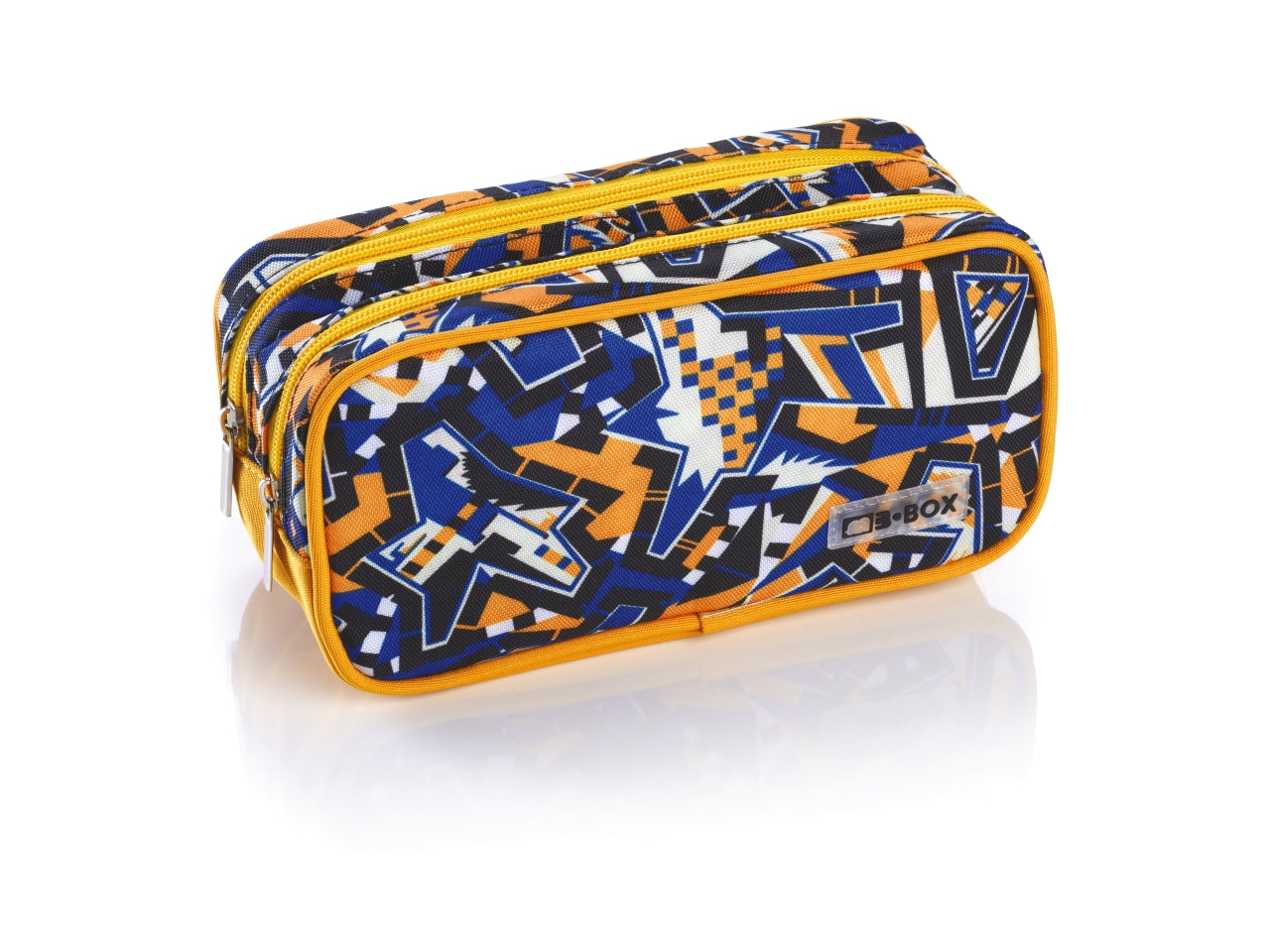 Astuccio portapenne grande assortiti in plastica 2 zip 22x10x10 cm - B Box