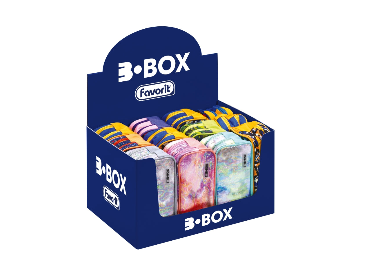 Astuccio portapenne grande assortiti in plastica 2 zip 22x10x10 cm - B Box