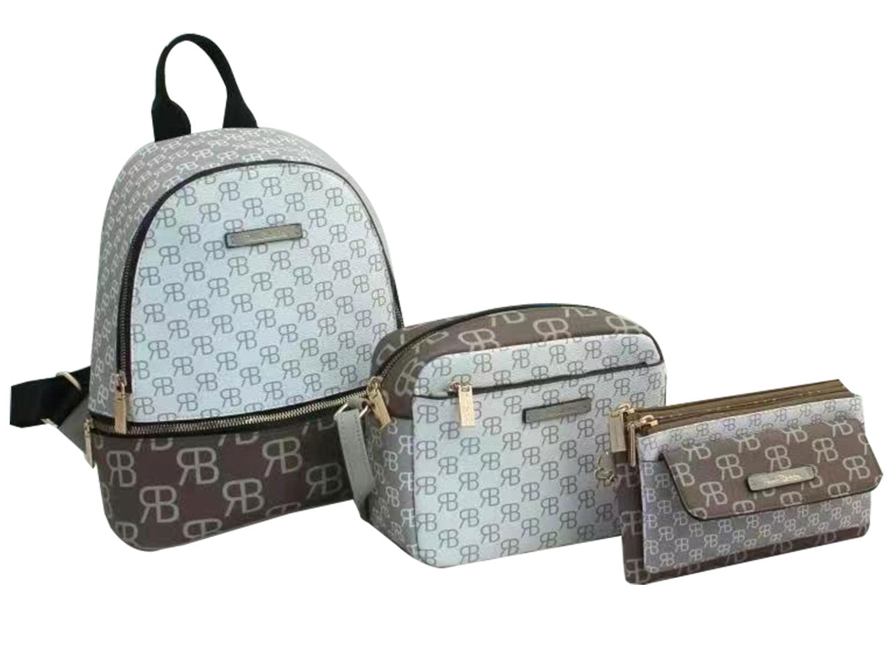 Set 3 pezzi donna zaino, borsa, portafoglio colori assortiti in similpelle - Renato Balestra
