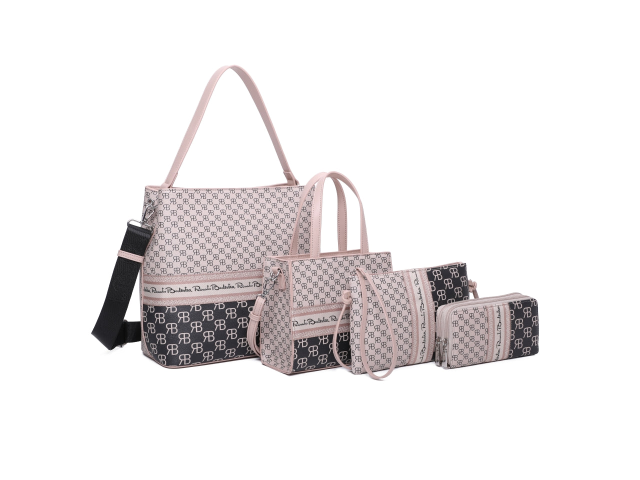 Set 4 pezzi donna, 2 bauletti, bustina piatta e portafoglio colori assortiti in similpelle - Renato Balestra