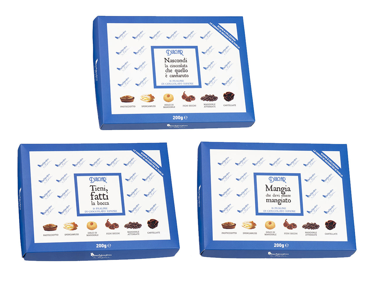 Inchiostro di puglia scatola da 200gr di praline assortite