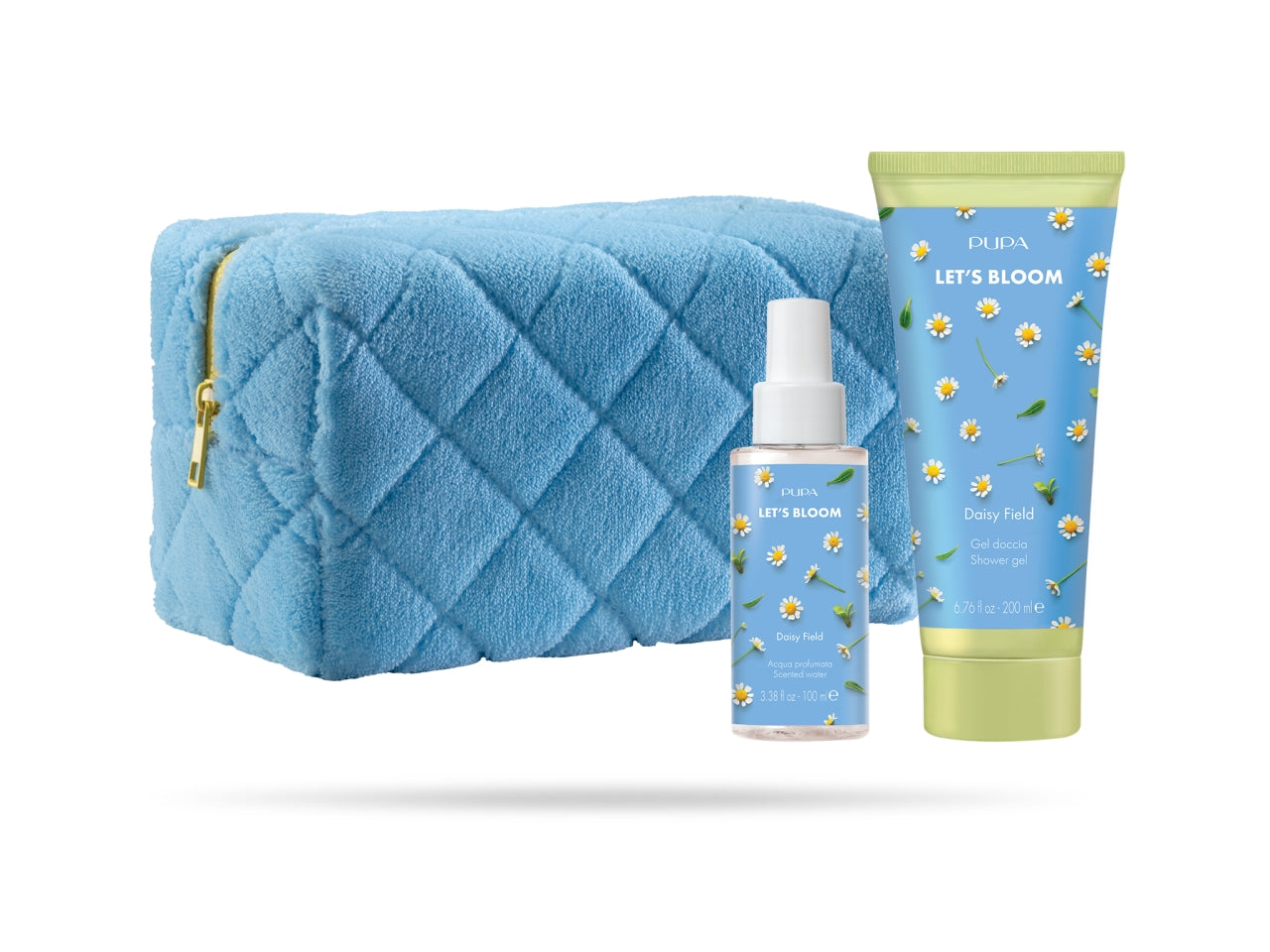 Pupa let s bloom kit 2 daisy field geldoccia 200 + acqua profumata 100ml