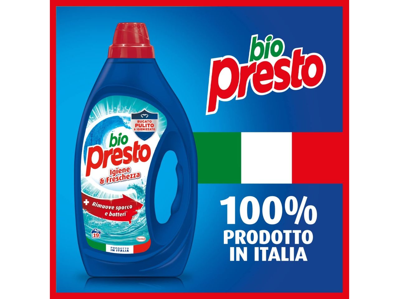 Bio presto detersivo bucato lavatrice liquido igiene & freschezza 19 + 4 lavaggi $