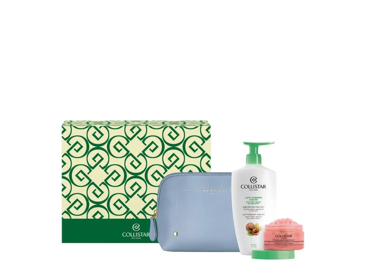 Cofanetto Collistar con Travel bag, Latte Fondente Sublime 400ml e Talasso-Scrub Energizzante 150g