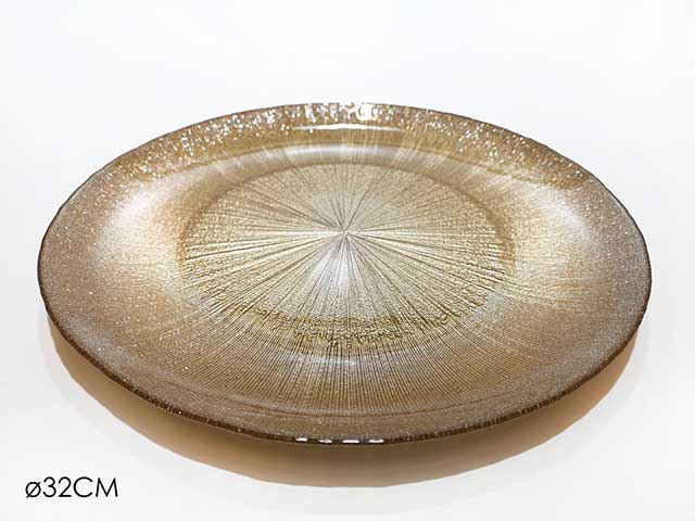 Piatto oro glitter diamentro 32cm oro glitter
