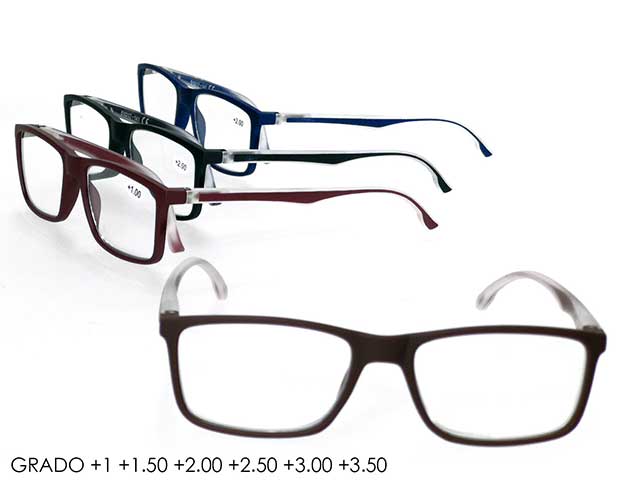 Occhiali da lettura premontati con astuccio colori assortiti - diottrie: + 1.00 a + 3.50