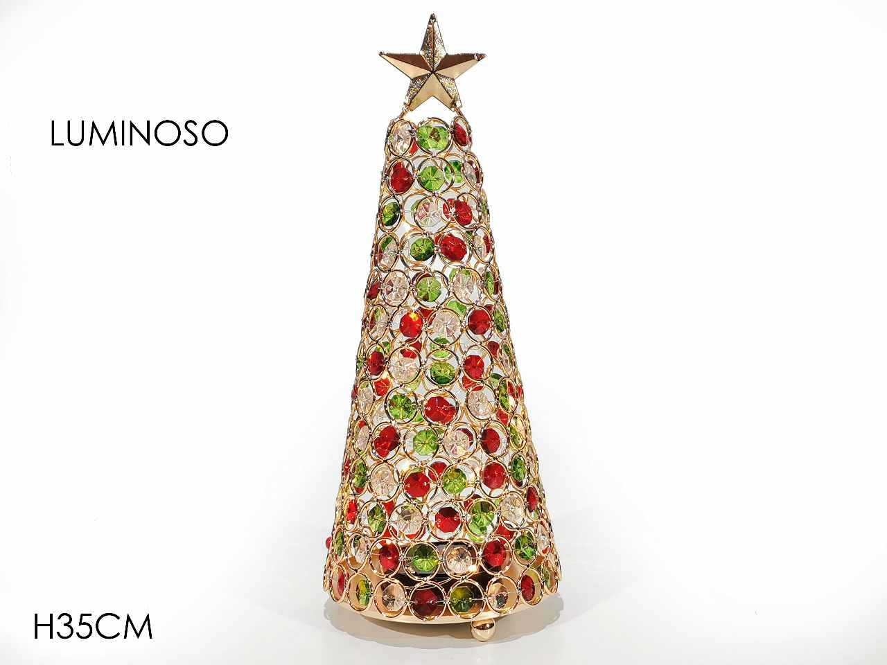 Albero 20led con pietre multicolor h35cm batteria
