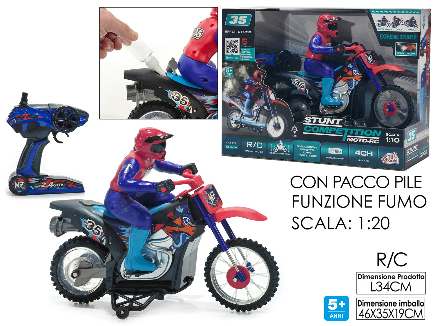 Moto radiocomandata con 5 funzioni