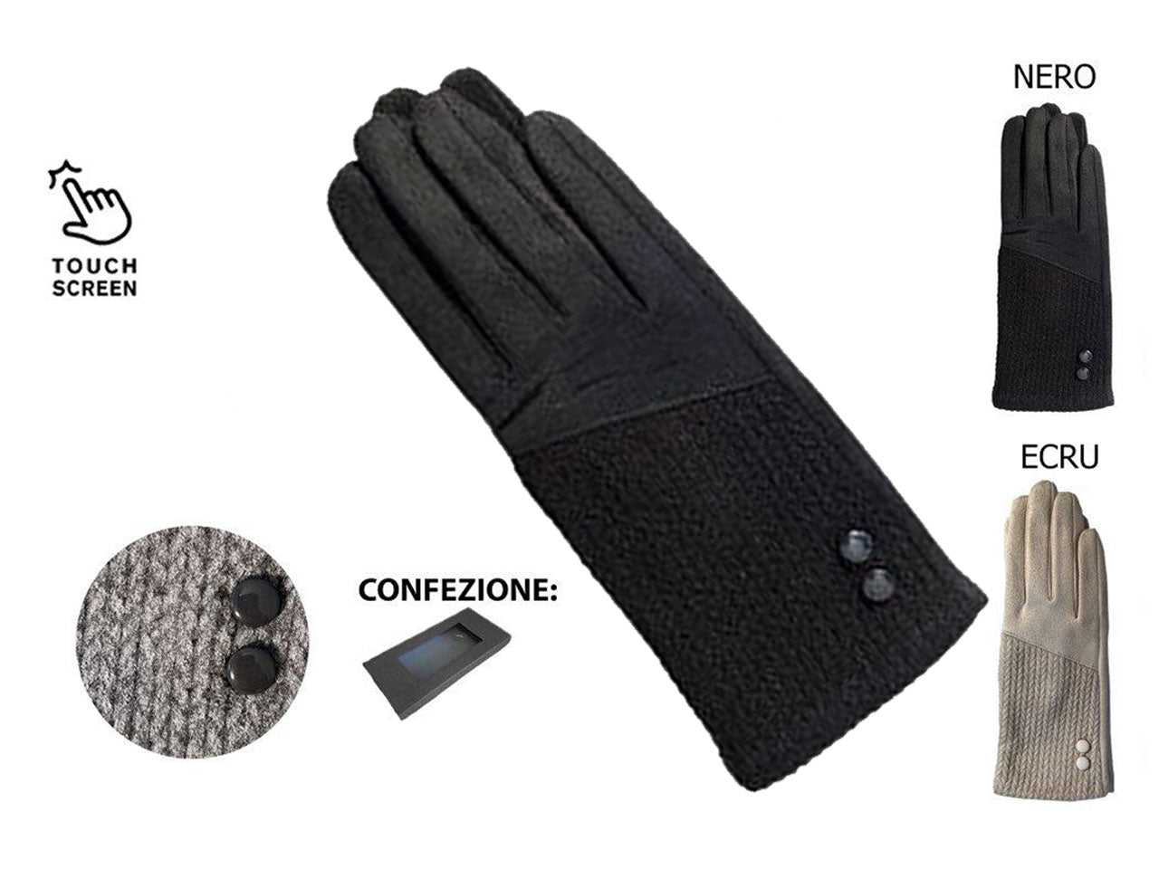 Guanto donna basile ecru