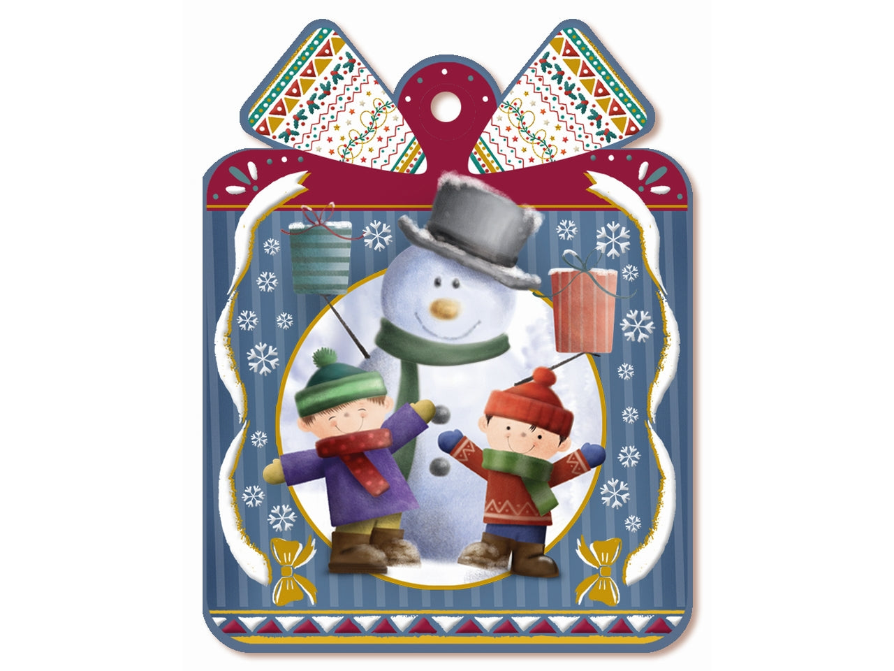 Chiudipacchi natalizi con cordino oro - confezione da 10 chiudipacchi