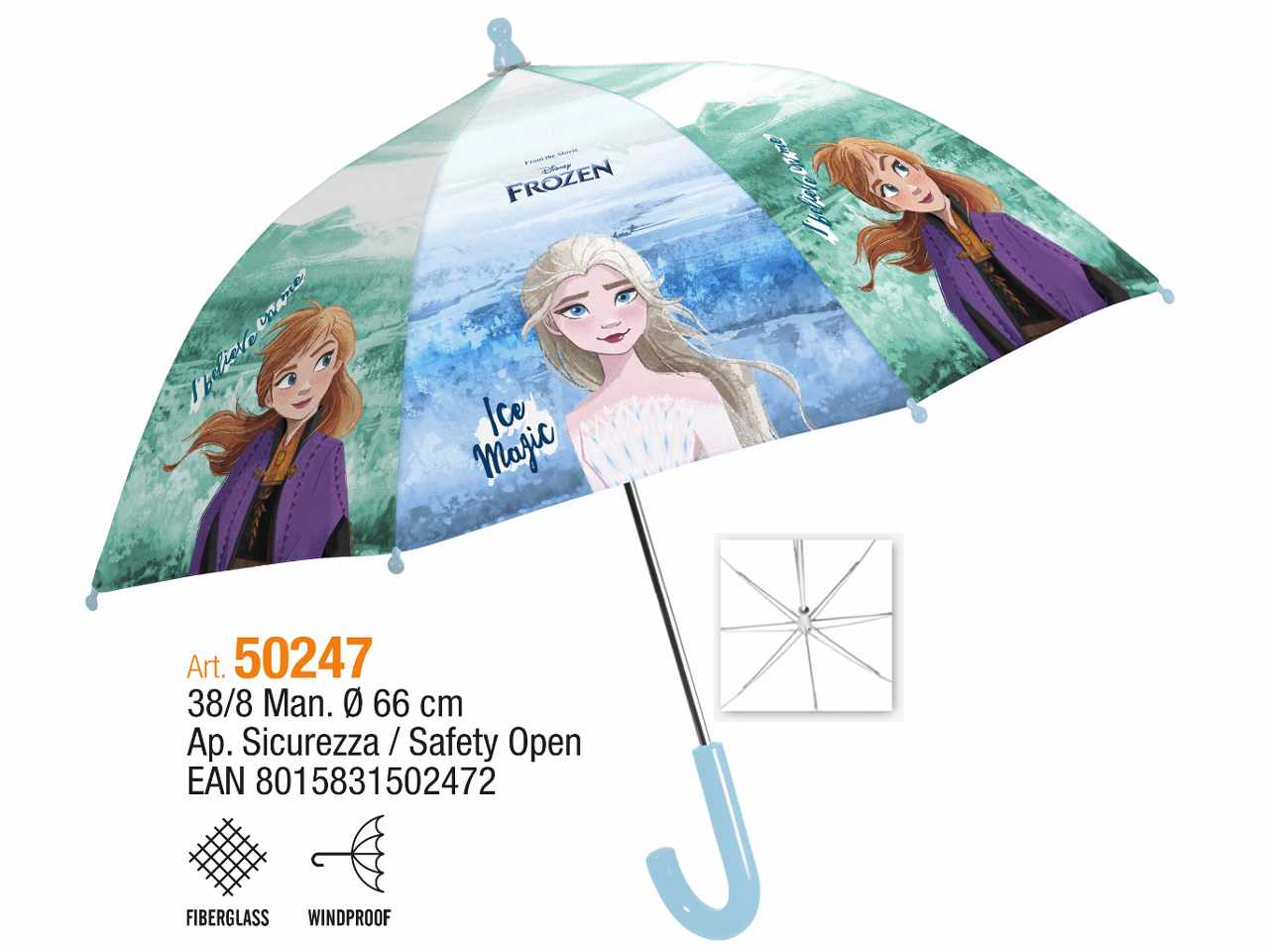Frozen 2 ombrello 38cmc/sicurezza 50247