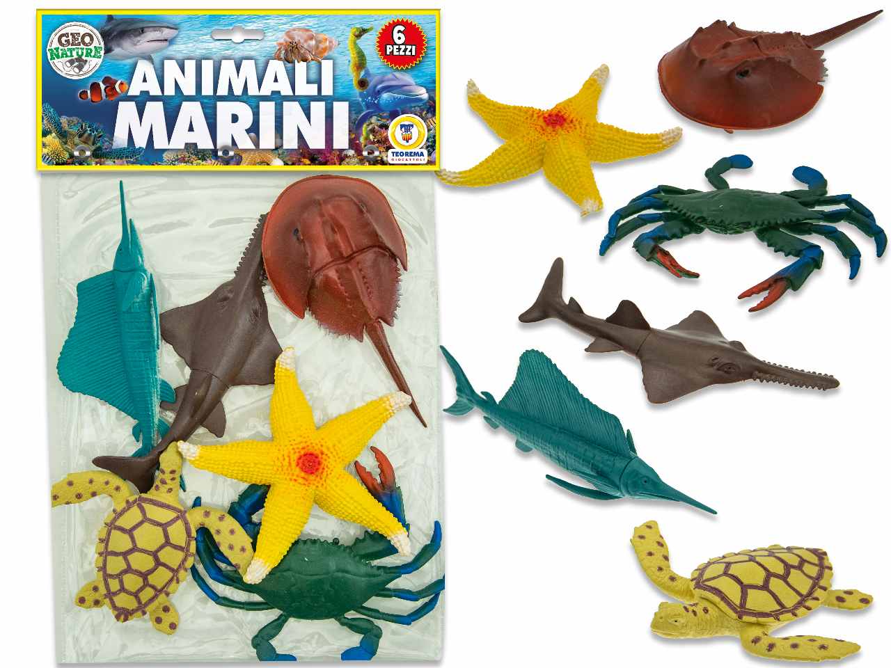 Geo nature animali marini 6 pezzi