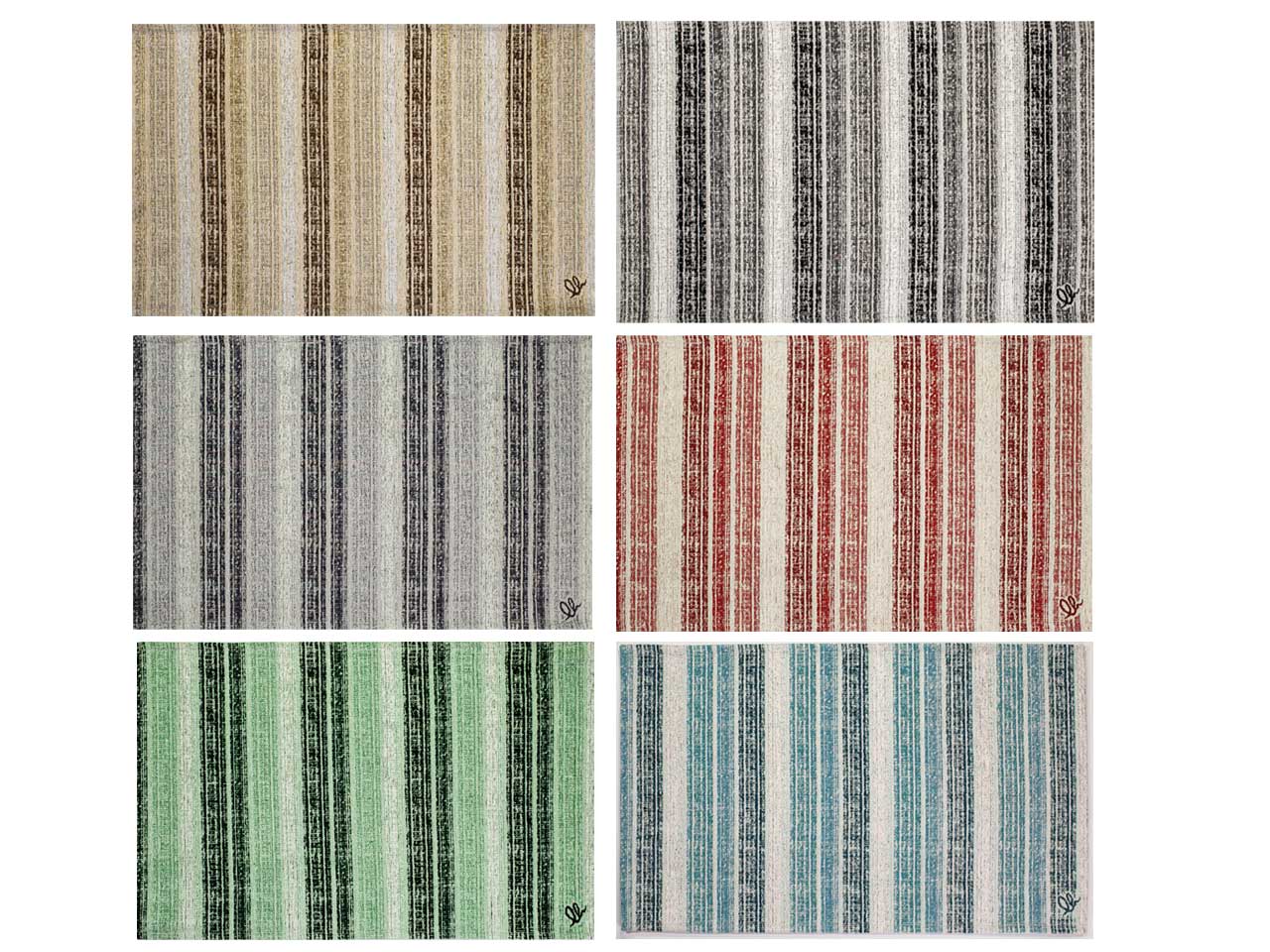 Tappeto per cucina moderno in misto cotone multicolor fantasia rigata 50x170 cm, Santiago - Olivo Tappeti