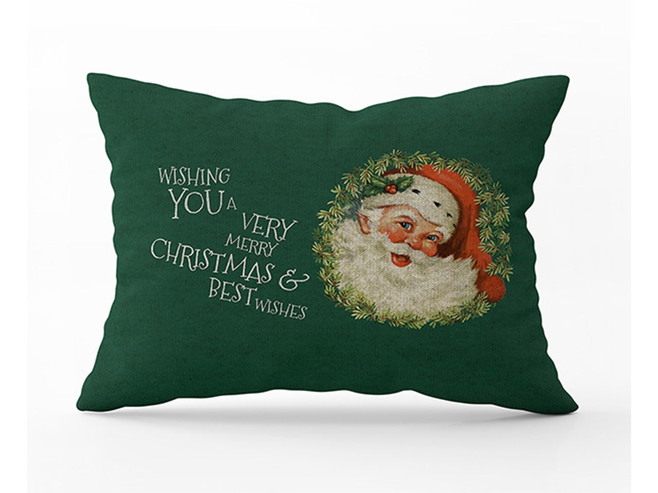 Cuscino per divano stampato babbo natale verde e beige in poliestere 30x50 cm Cotton & Color