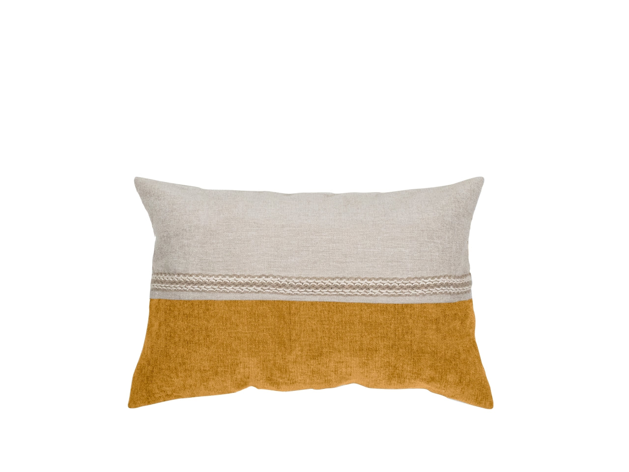 Cuscino decorativo rettangolare jacquard senape moderno in velluto 30x50 cm - Cotton & Color srl