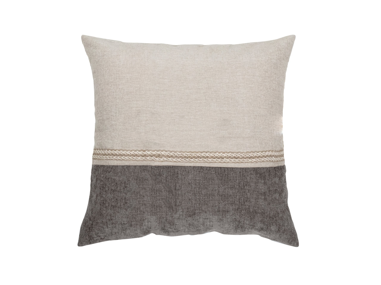 Cuscino decorativo quadrato sabbia e tortora moderno 50x50 cm - Cotton & Color