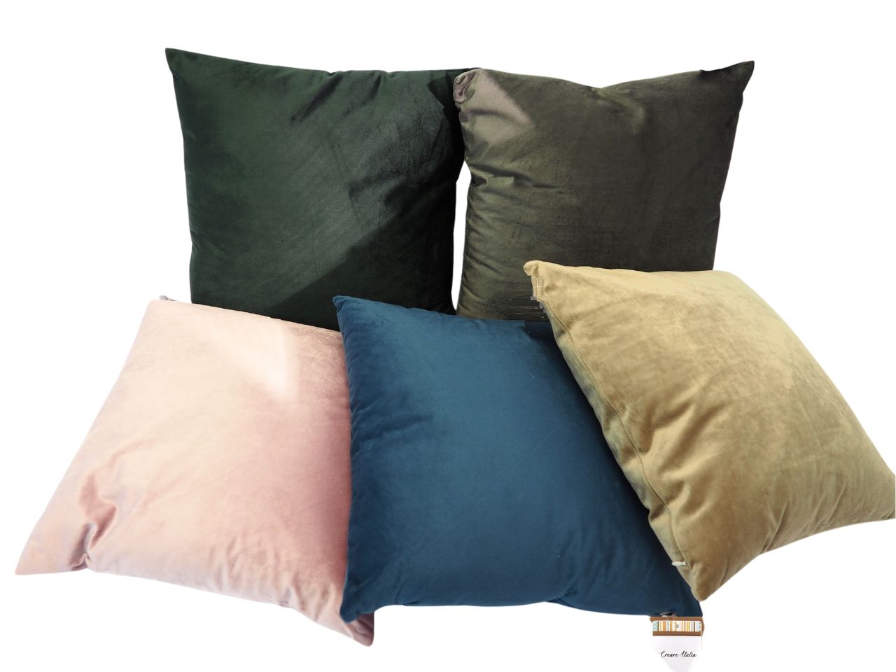 Cuscino 40x40cm 300gr velluto liscio in 5 colori assortiti