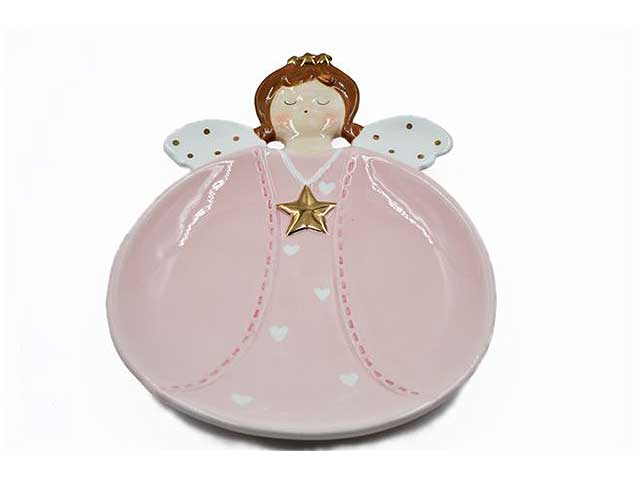 Piattino rosa ceramica f502