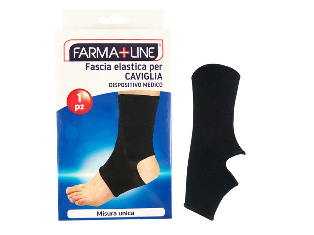 Fascia elastica per caviglia - dispositivo medico - misura unica- confezione da 1 fascia
