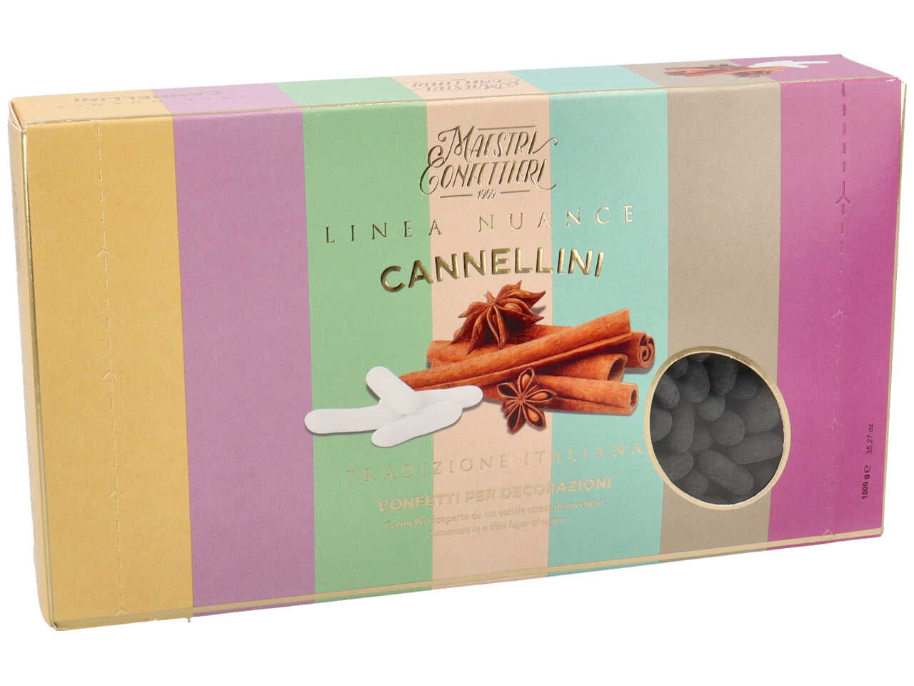 Confetti Maxtris Cannellini Black al gusto cannella per bomboniere - Maestri Confettieri - 1kg
