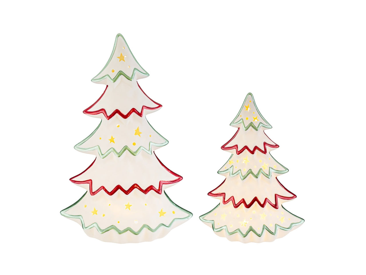 Albero natalizio 19x11xh.28,5cm con led in porcellana