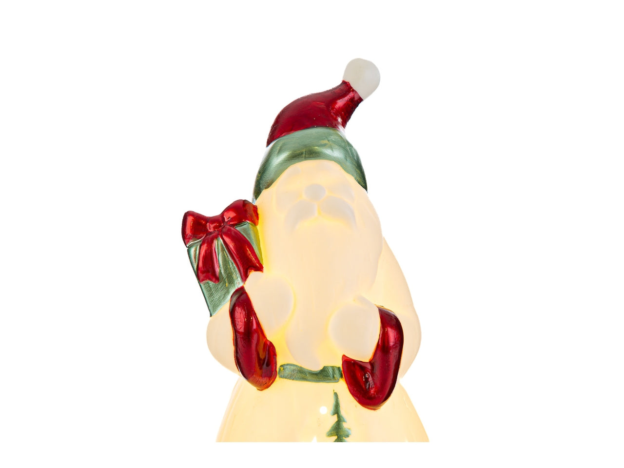 Babbo natale 10,5x10,5xh.26cm con led in porcellana