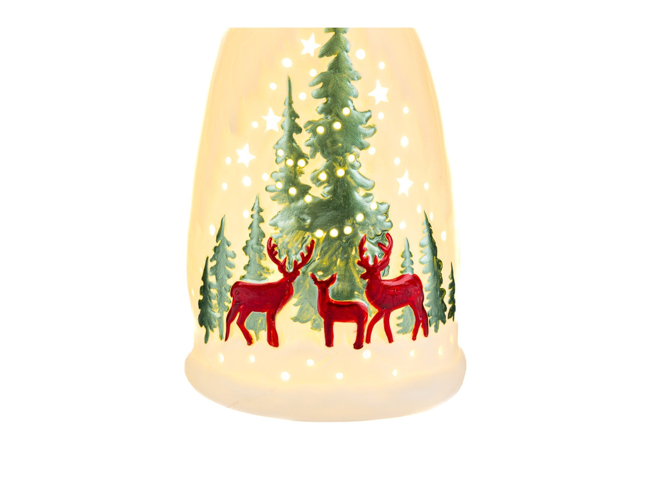 Babbo natale 10,5x10,5xh.26cm con led in porcellana