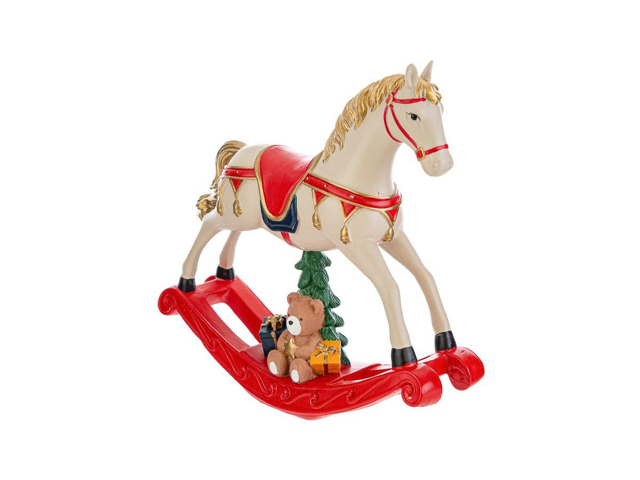 Cavalluccio natalizio 21,5x6xh.20cm in resina