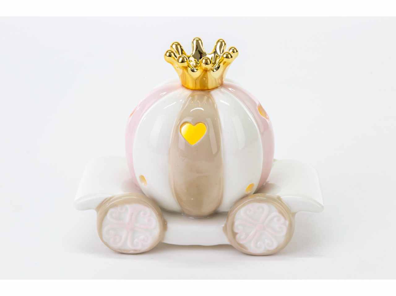 Carrozza led porc.rosa 12,5x7xh.10cm 54143