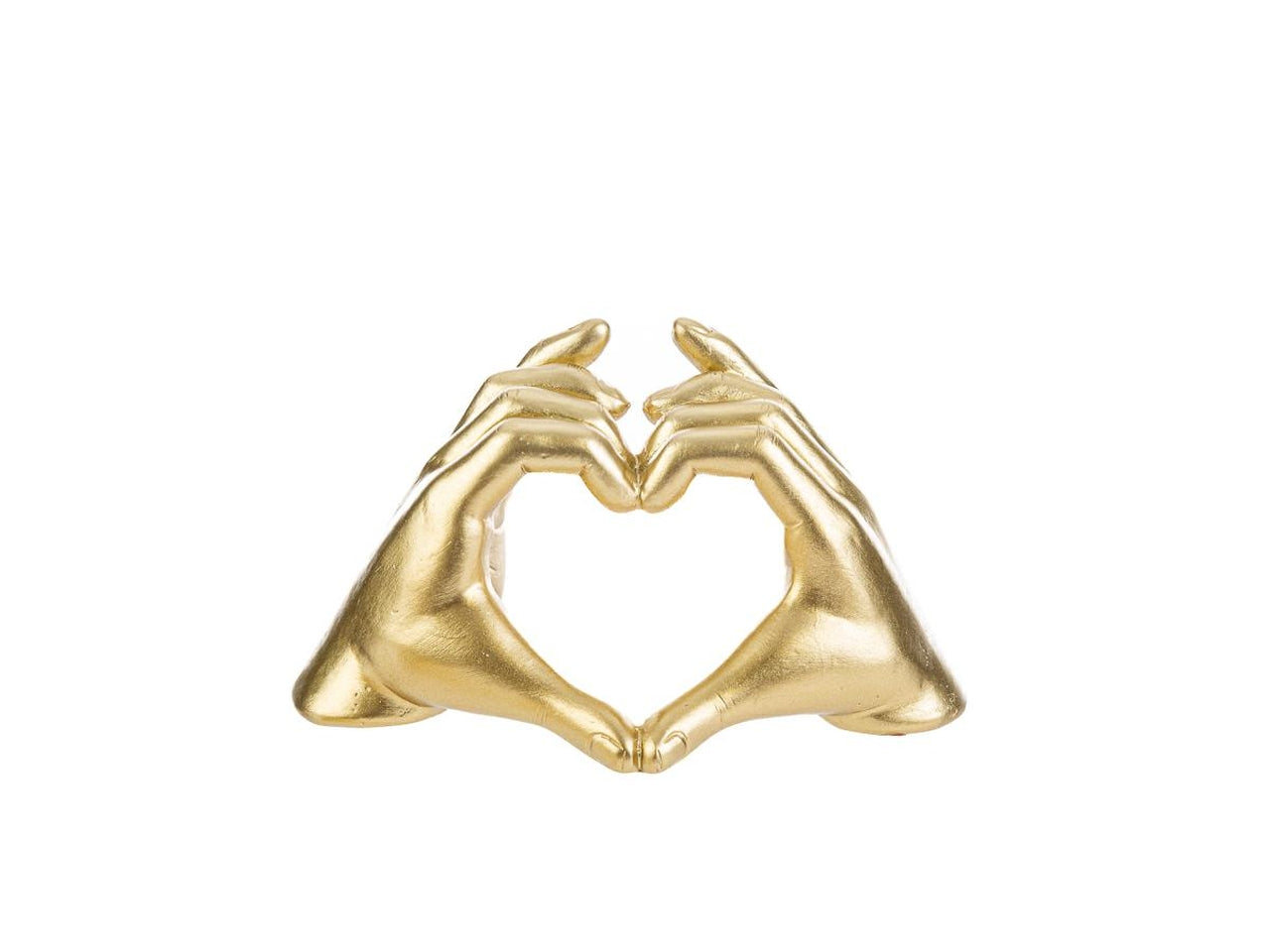 Statua mani cuore resina oro 15x7xh.8,5cm - Le Stelle