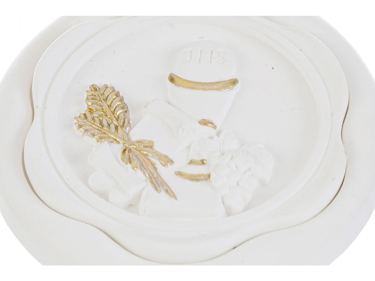 Candela scatola prima comunione resina d.10xh.6,5cm