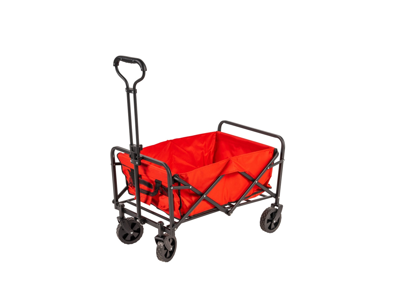 Carrello pieghevole in acciaio, poliestere e ruote in gomma, rosso e blu 73x48,5x66 cm - Nataluna