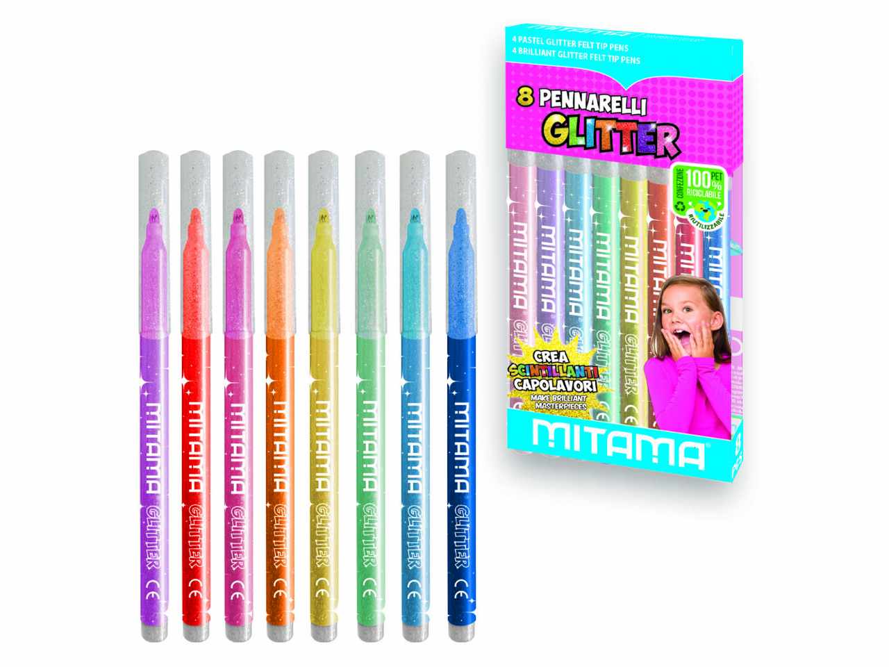 Pennarelli glitter 8pz 62509