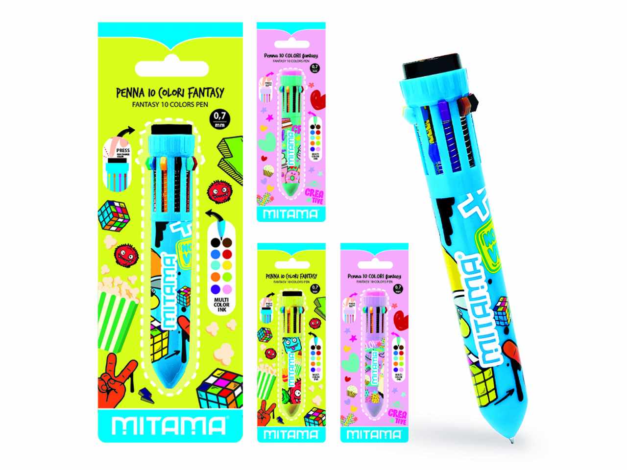 Penna scatto 10 colori