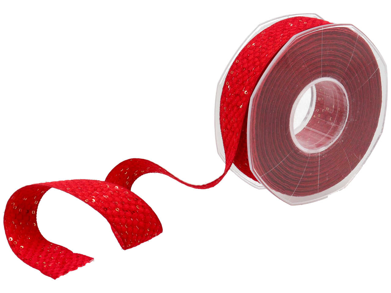 Nastro regalo con paillettes rosso micro pois 2,5cmx10m - Furlanis