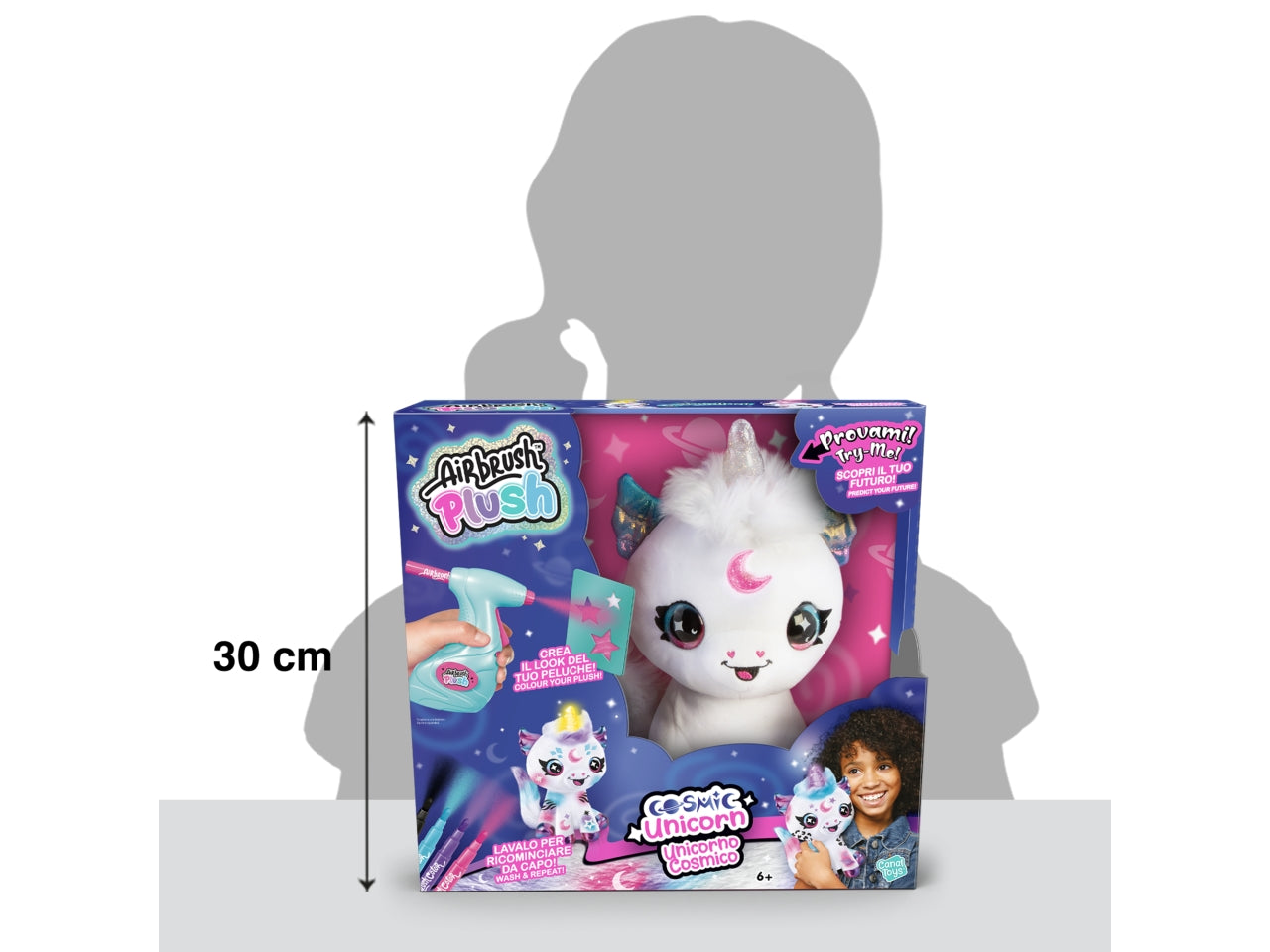 Airbrush plush cosmic unicorn 32x30x11cm