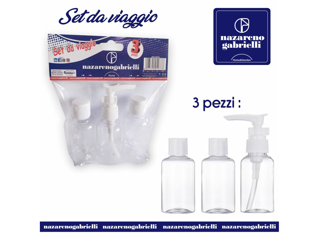 Set da viaggio 80ml set da 3 oggetti