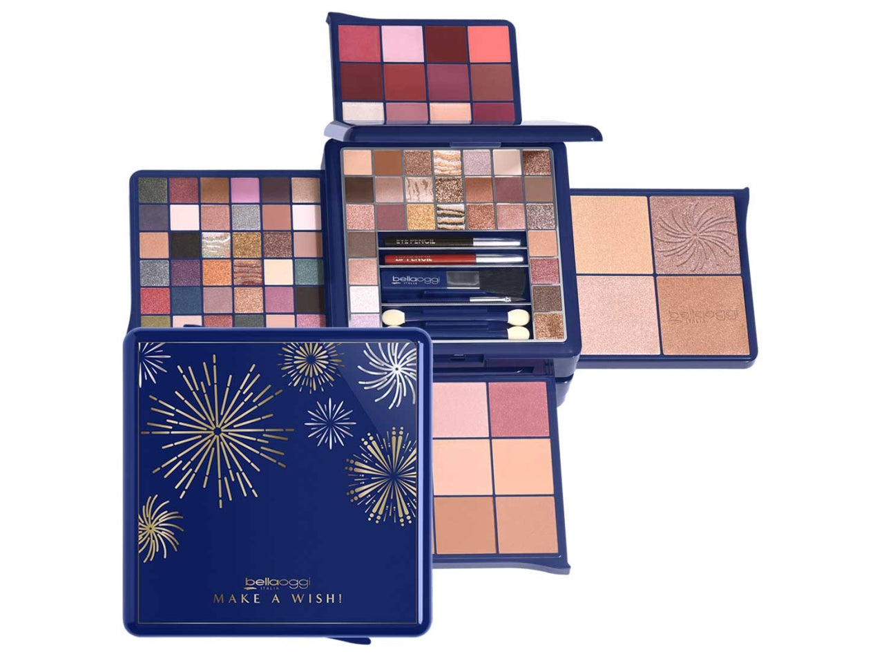 Bellaoggi trousse 65 eyeshadows 9 blush 4 highlither 16 lip gloss