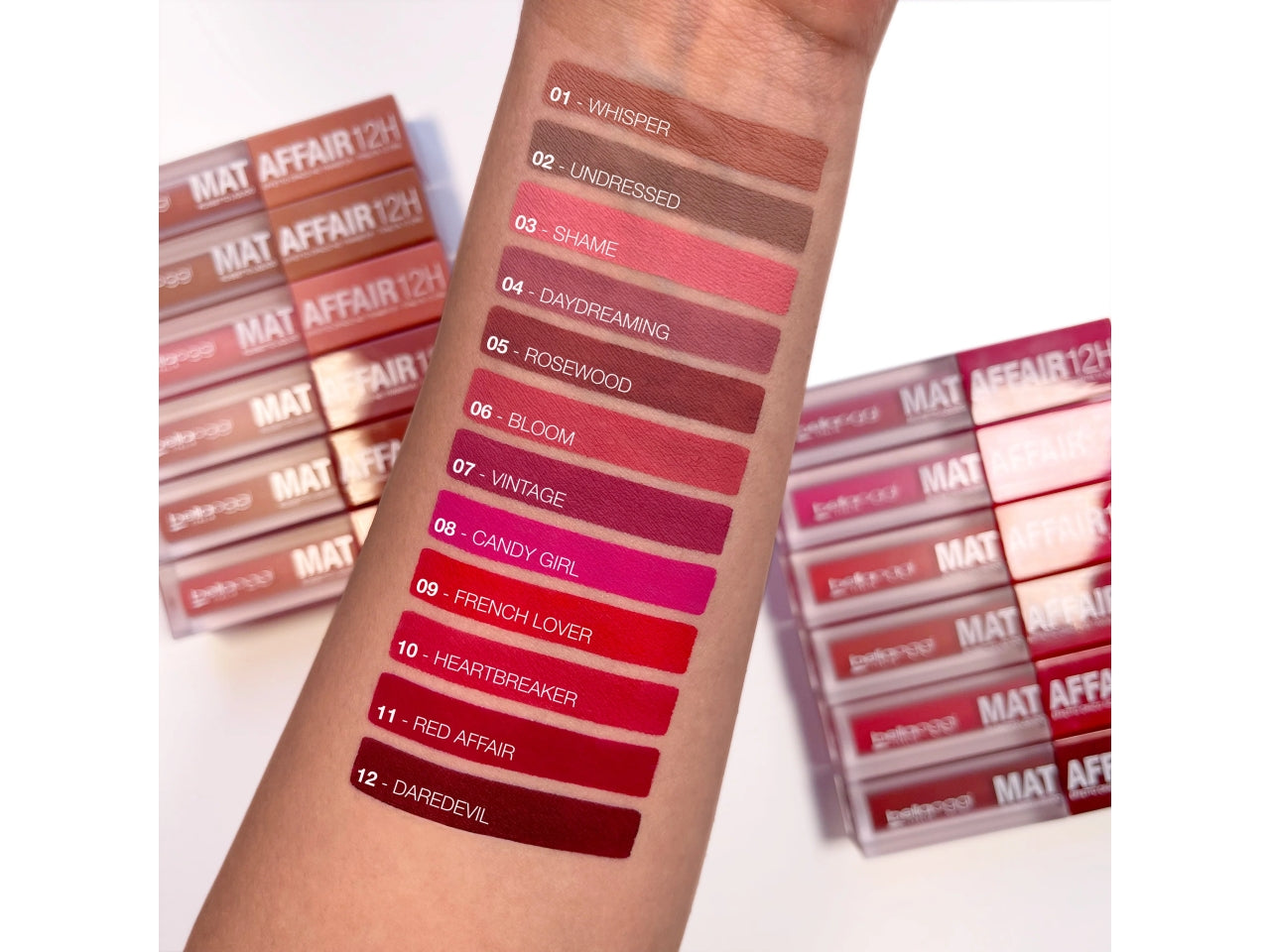 Rossetto Liquido Opaco Mat Affair 12H - Lunga tenuta - Shame - Bellaoggi