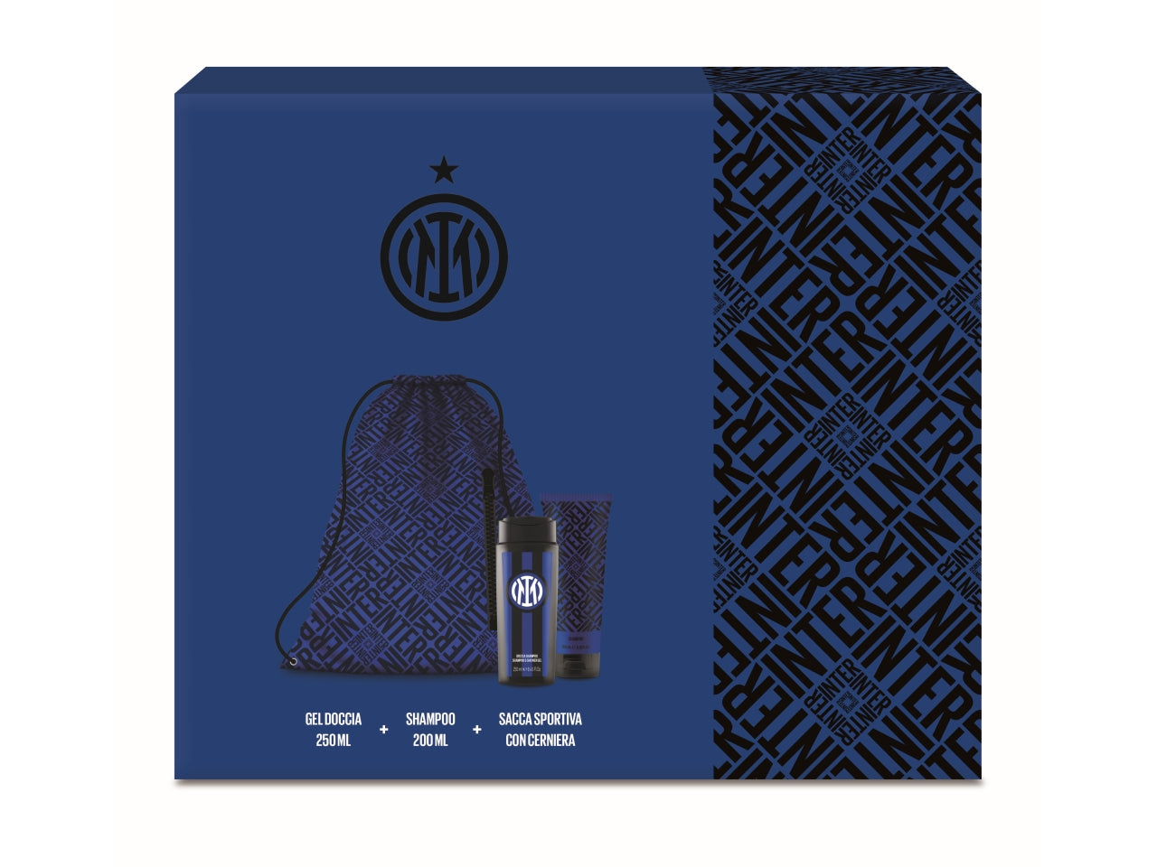 Inter gift set bag showergel 250ml + showergel 200ml tubo + sacca portascarpe
