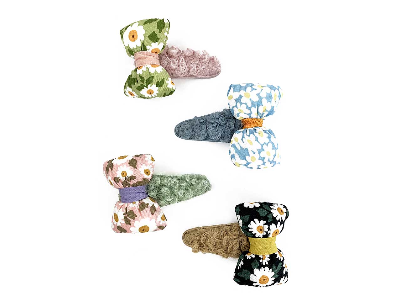 Clic clac bouclé con fiocco stoffa
